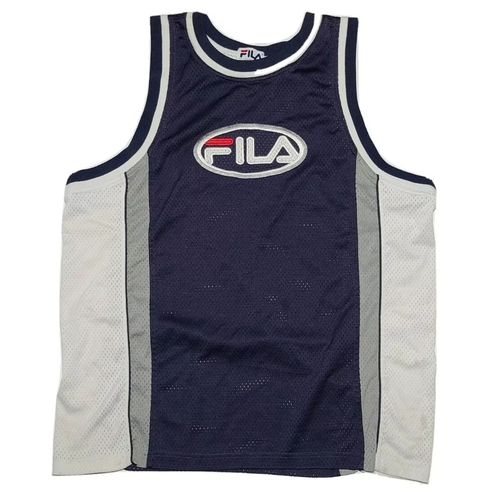 Vintage FILA Basketball Jersey Embroidered Logo L